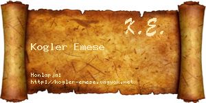 Kogler Emese névjegykártya